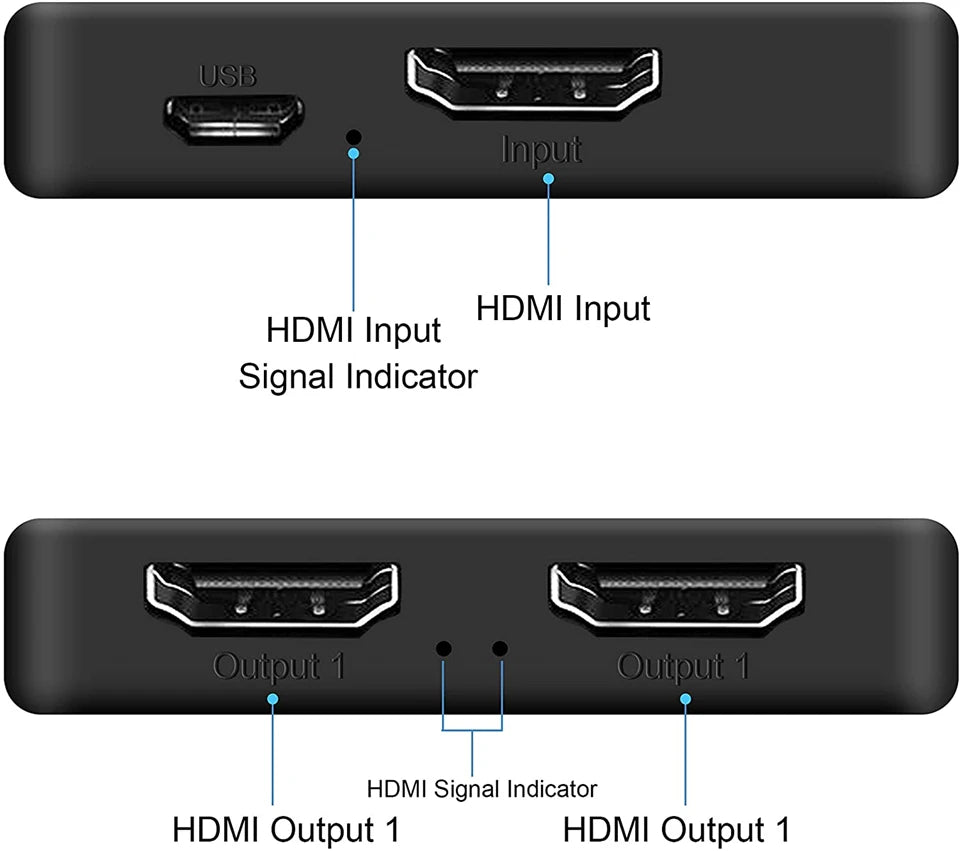 2026 4K 60Hz HDR HDMI 2.0 Splitter 1x2 Splitter HDMI 2.0 4K Support HDCP 2.2 UHD HDMI Splitter 2.0 Switch Box For PS4 Projector