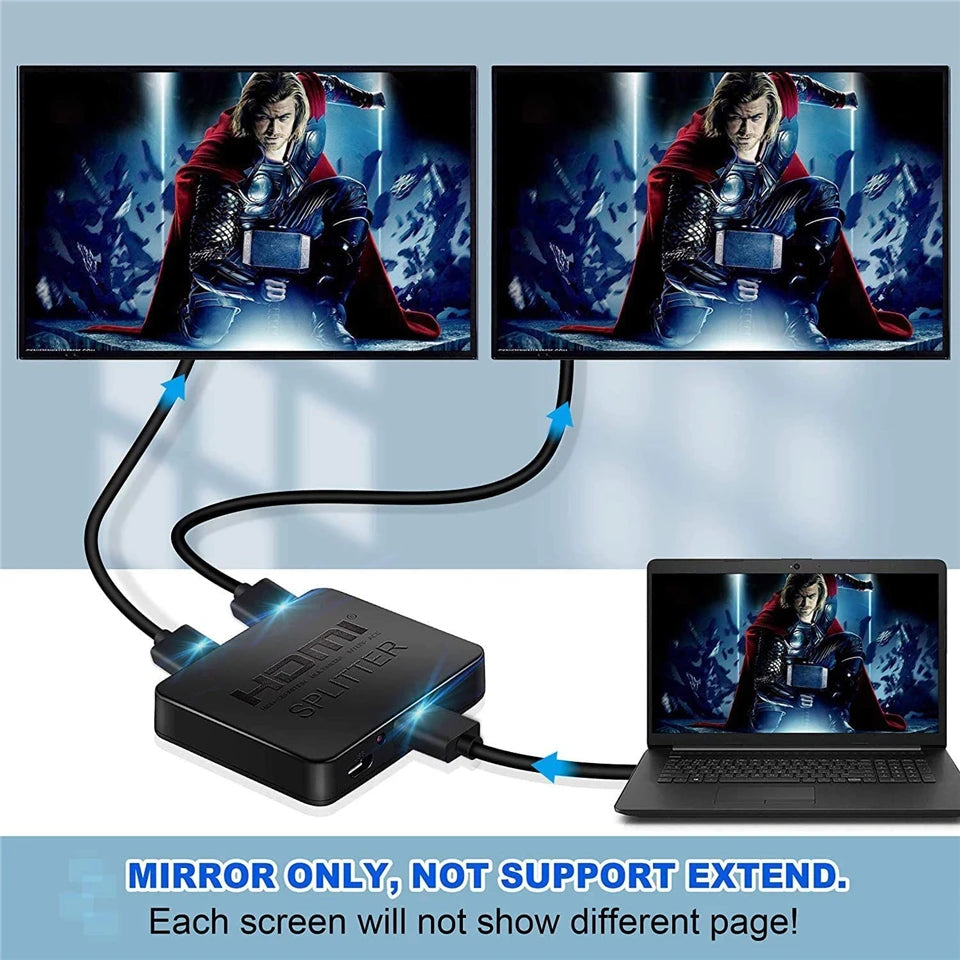 2026 4K 60Hz HDR HDMI 2.0 Splitter 1x2 Splitter HDMI 2.0 4K Support HDCP 2.2 UHD HDMI Splitter 2.0 Switch Box For PS4 Projector