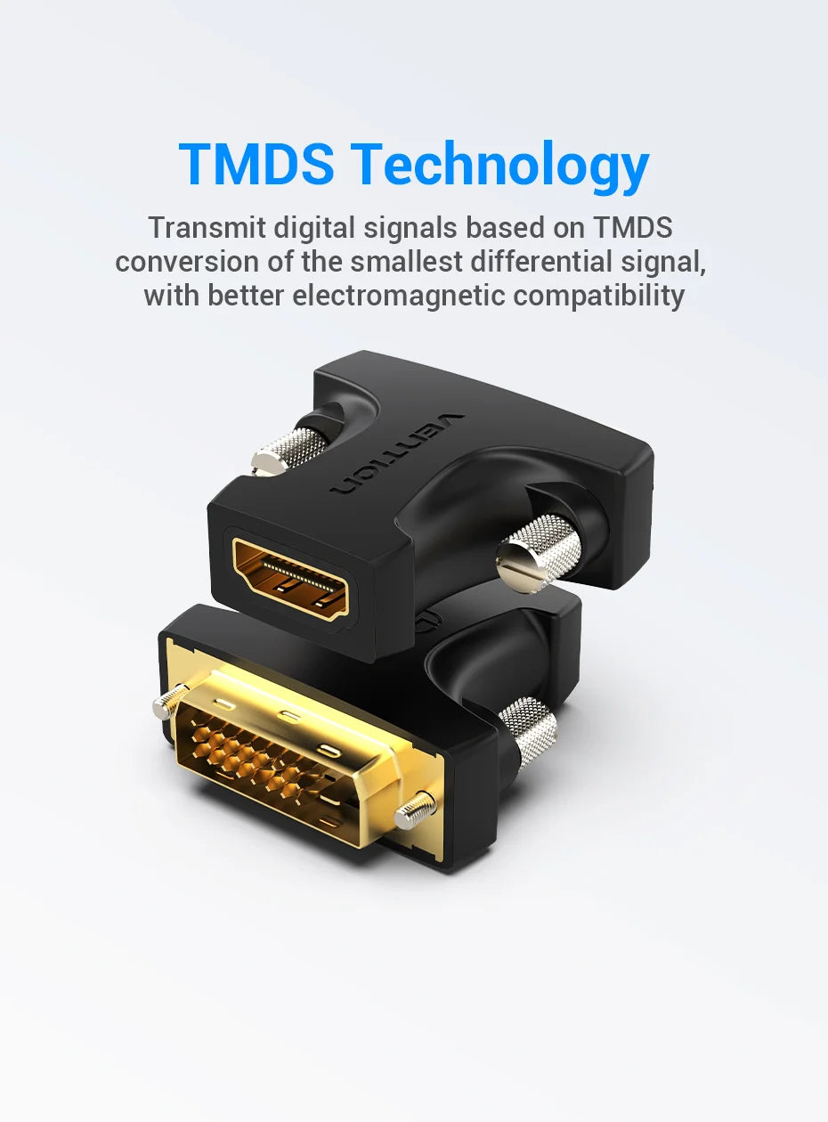 Vention DVI to HDMI Adapter Bi-directional DVI-D 24+1 Male to HDMI Female Cable Converter Connector for TV Projector HDMI to DVI