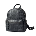 Annmouler Brand Designer Unisex Backpack Black Skeleton Daypack Punk Rivet School Bag Quality Rucksack Travel Bag