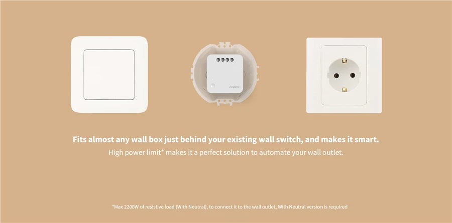 Aqara Single Chiannel Relay Controller T1 Switch module Zigbee 3.0 with / No Neutral Smart home Timers Remote Control Homekit