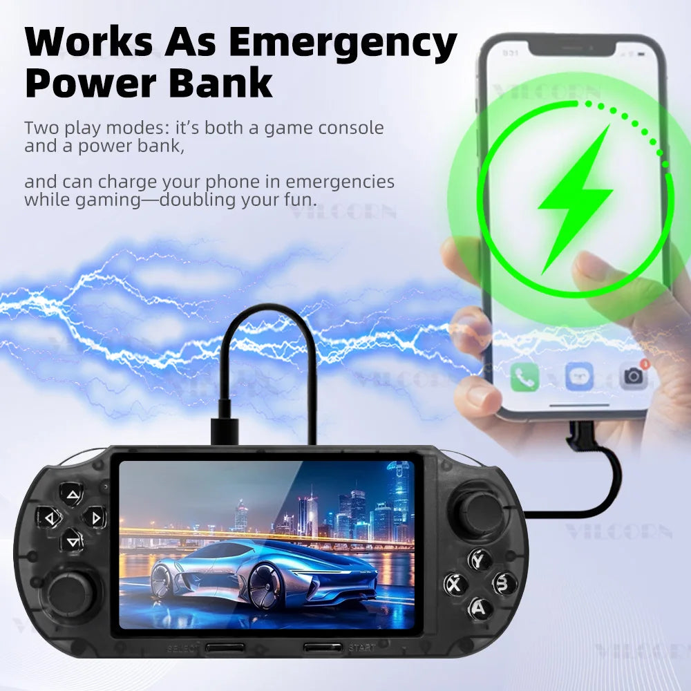 VILCORN SF3000 HD Handheld Game Console for PS1 GBA SNES MAME Retro Emulator 4.5 inch FHD Portable Gaming Machine Christmas Gift