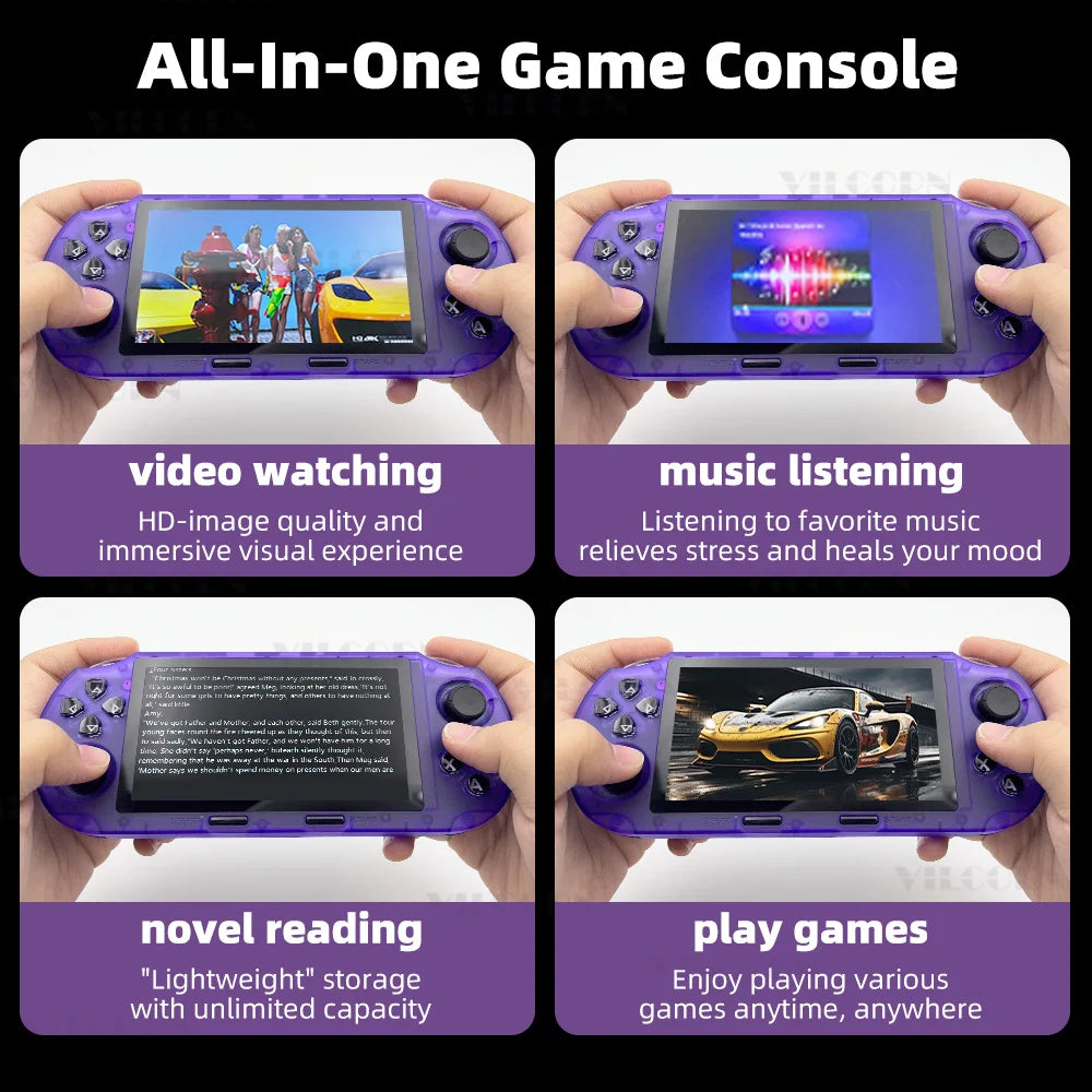 VILCORN SF3000 HD Handheld Game Console for PS1 GBA SNES MAME Retro Emulator 4.5 inch FHD Portable Gaming Machine Christmas Gift
