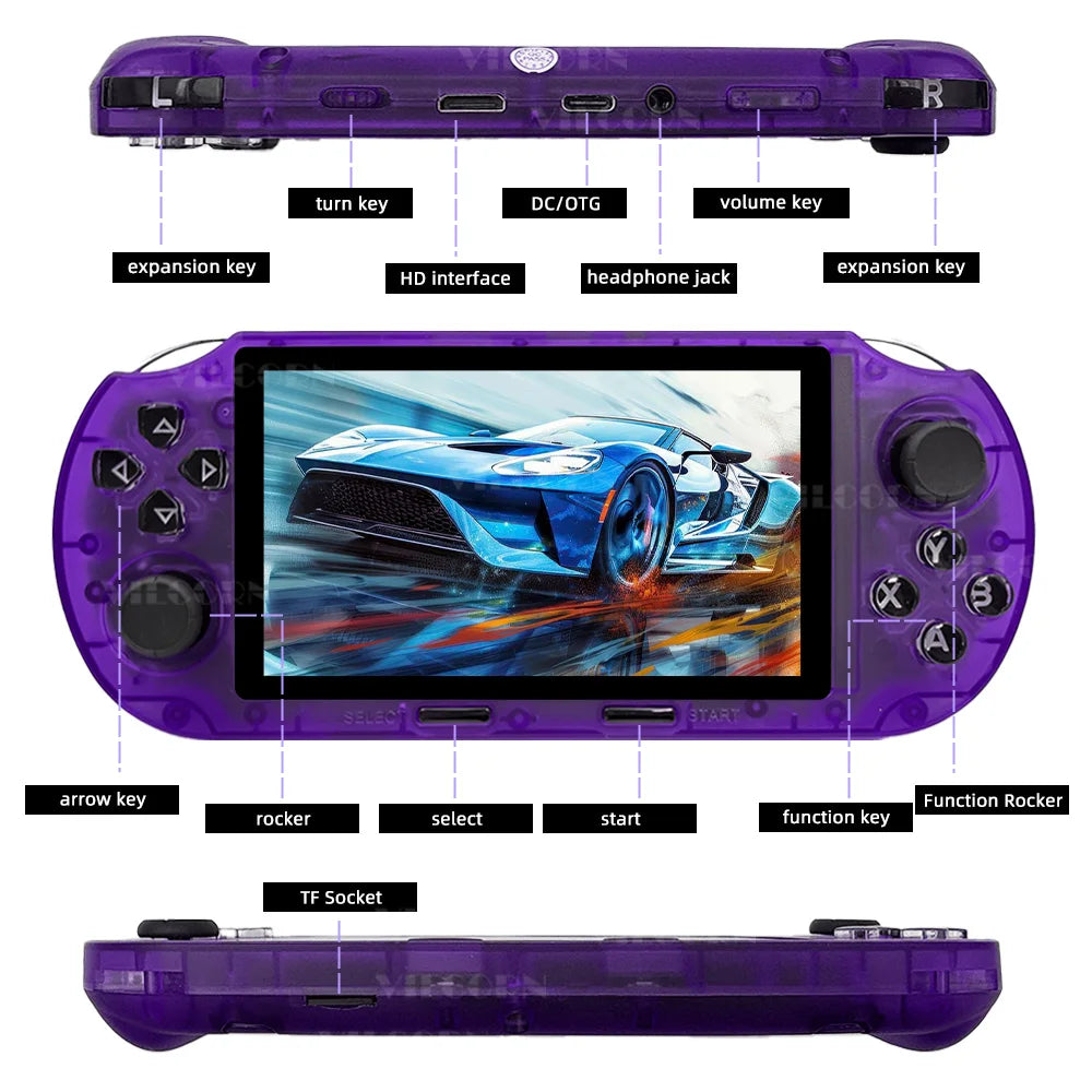 VILCORN SF3000 HD Handheld Game Console for PS1 GBA SNES MAME Retro Emulator 4.5 inch FHD Portable Gaming Machine Christmas Gift