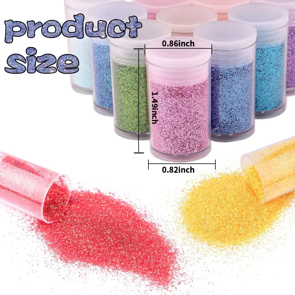 45 Colors Holographic Chunky and Fine Glitter Mix,  Festival Sequins & Powder, Iridescent Flakes,Nail Art Resin Loose Glitter