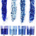 4pcs/lot Chunky Holographic Glitter Set, 500 Colors Chunky Loose Glitter For Body/Face/Nail/Makeup Glitter Dust Nails Set 10ml